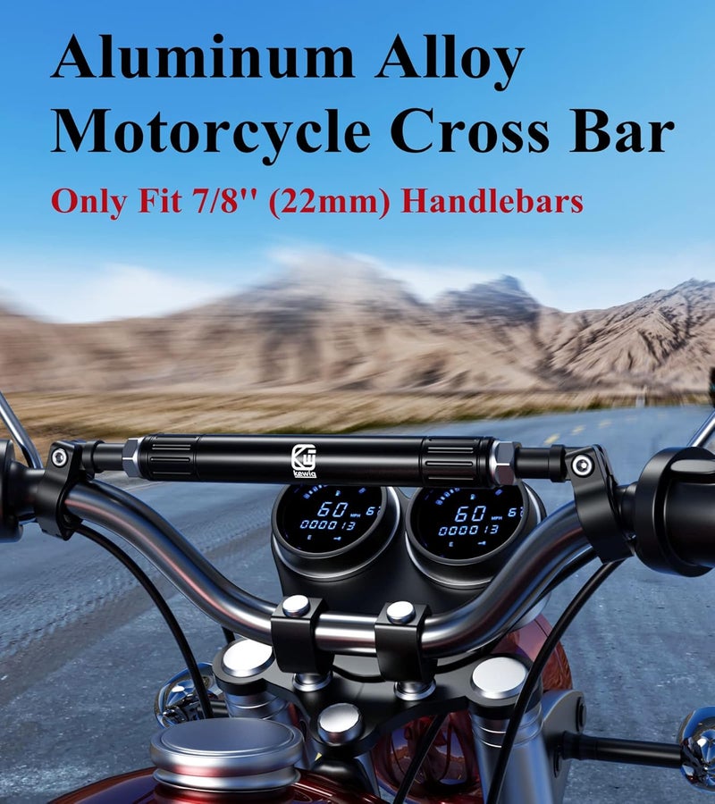 BRCOVAN Aluminum Alloy Cross Bar for Motorcycle, Length Adjustable Design Handlebar Extender Extension, Motorcycle Balance Bar Reinforce Lever Compatible with Handlebar 22mm in Diameter - Image 2